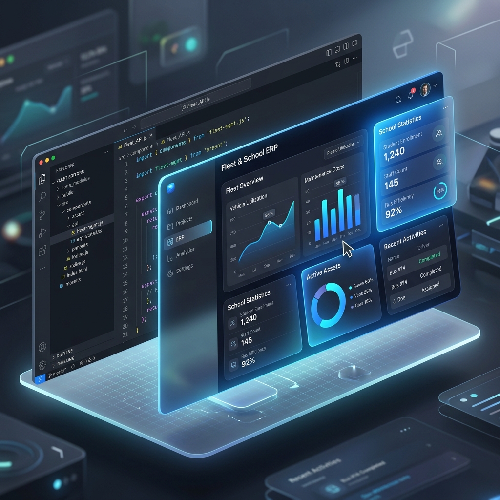 Natholia Software ERP Dashboard Mockup